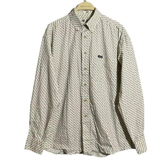 Ted Lapidus Button Dress Shirt Designer Men Size L Casual Workwear Preppy Modern - Picture 1 of 10